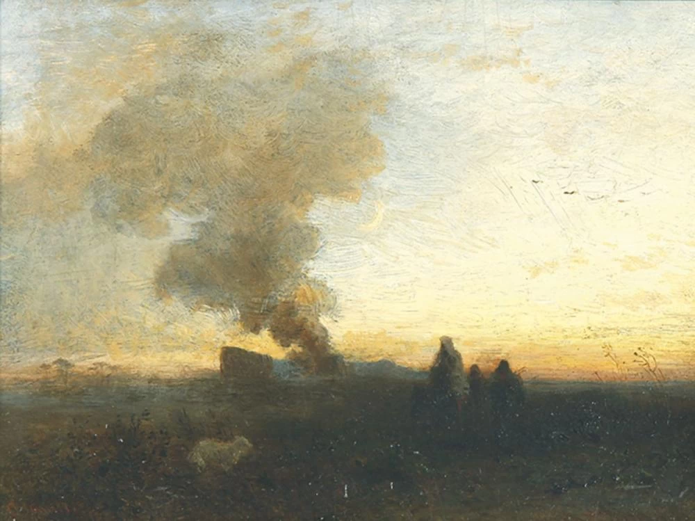 Ampio paesaggio di Campagna alla luce della sera